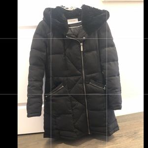 Calvin Klein black 3/4 length winter coat